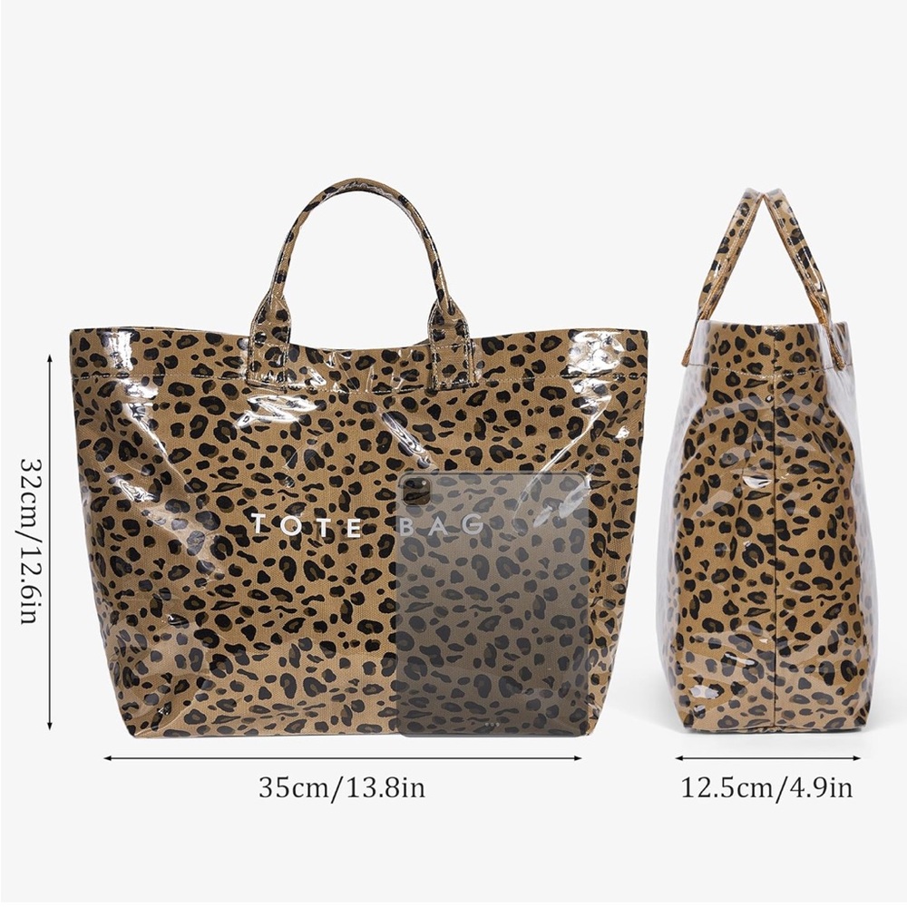 Leopard Print PVC Tote Bag - Picture 6 of 6